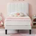 Twin Size Upholstered Bed Frame with Adjustable Headboard - Velvet
