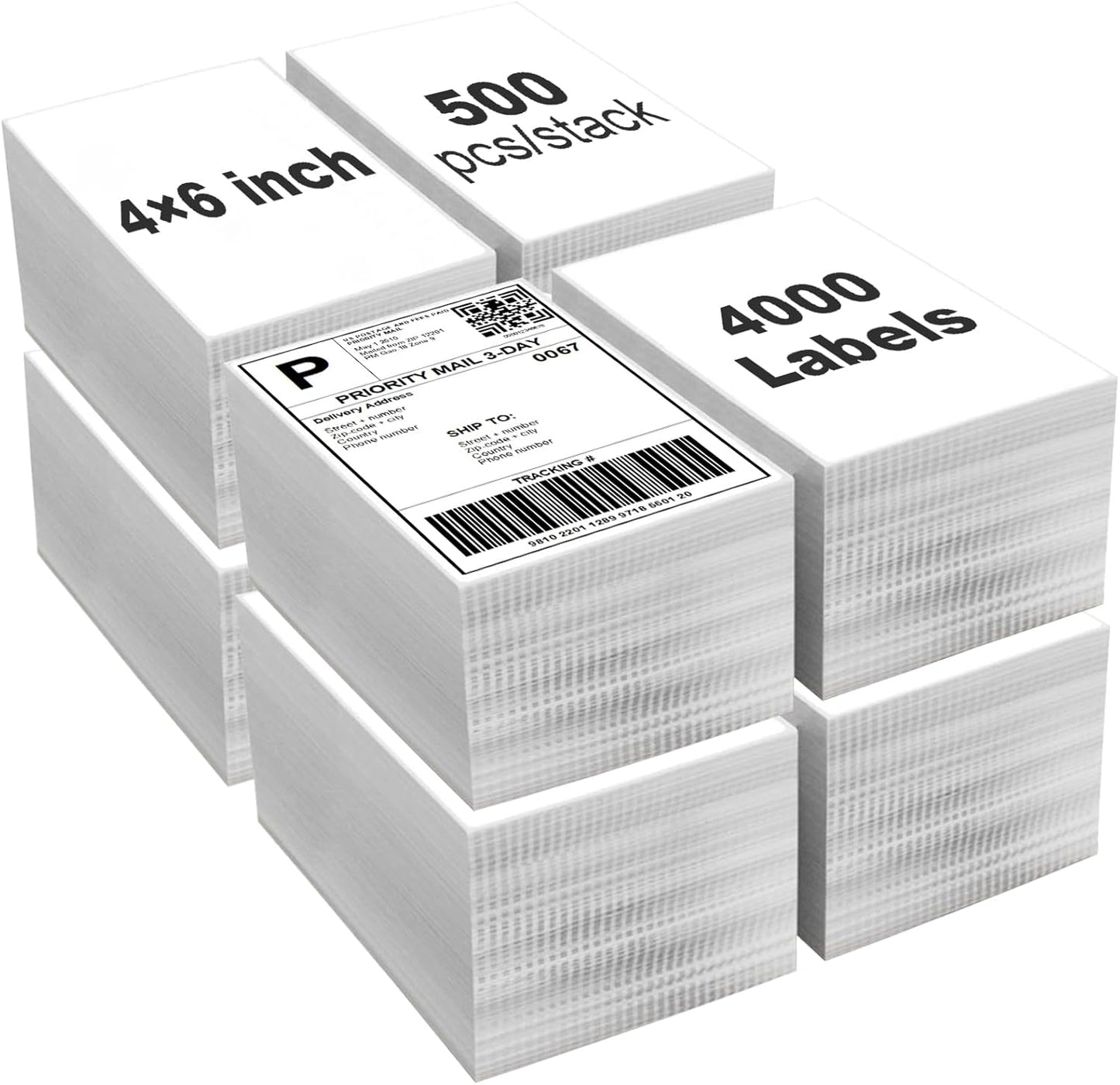 4000 Pcs Direct Thermal Labels for Zebra 2844 & Rollo Printers