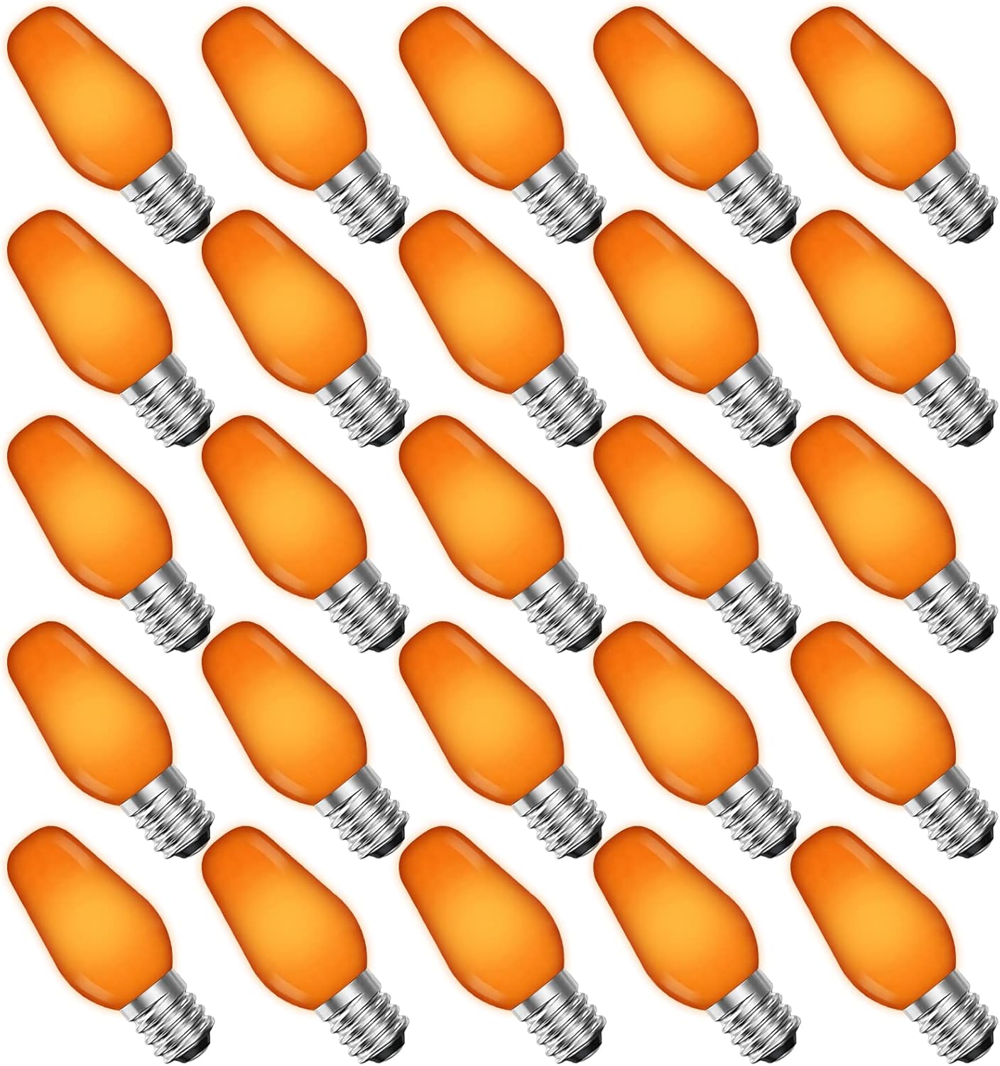 C7 LED Orange Replacement Light Bulbs for String Lights - 25-Pack