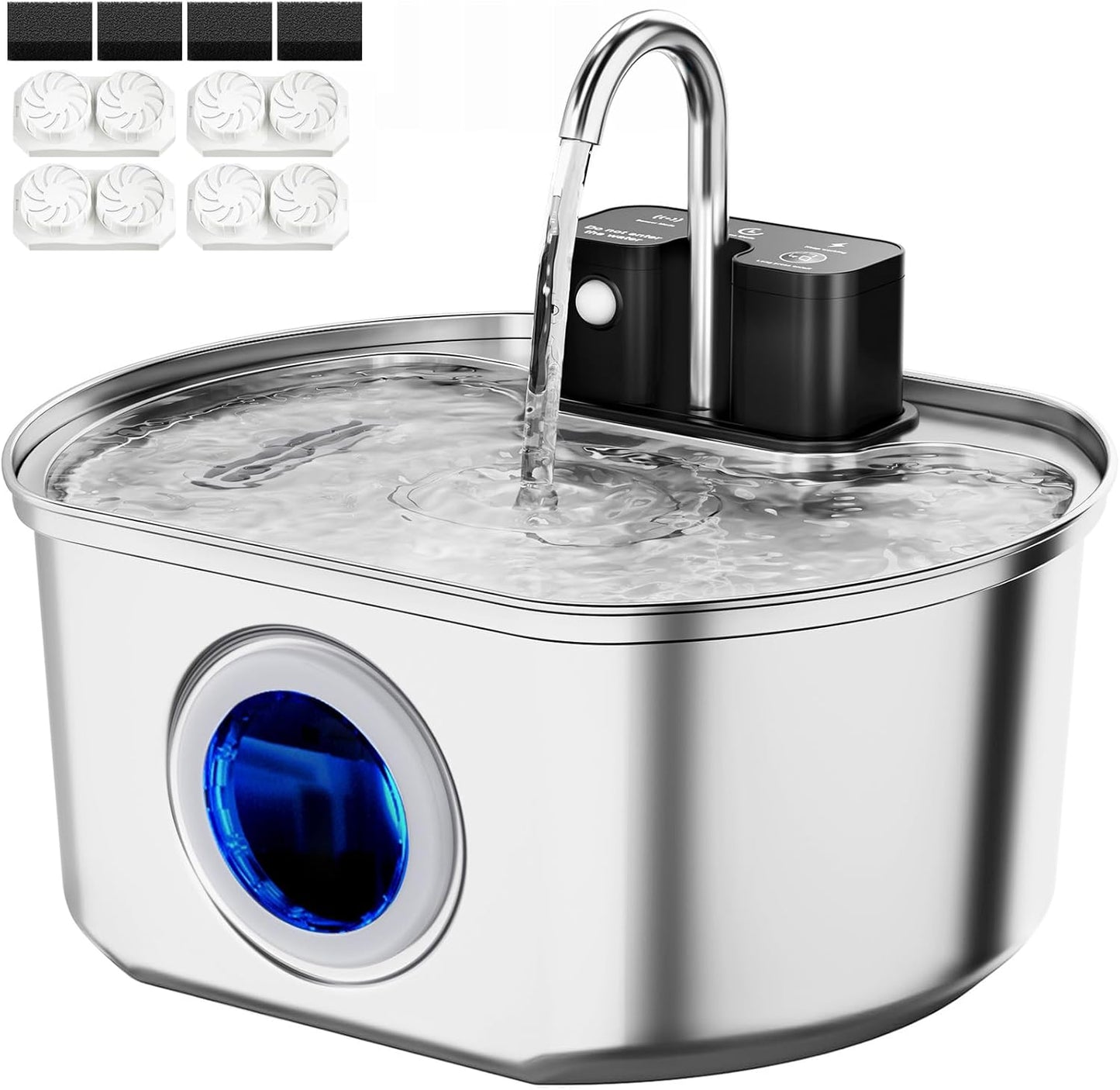 Wireless Cat Water Fountain - 3.2 L Stainless Steel Dispenser