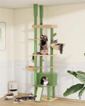Cat Tree Floor to Ceiling with 18.9in Big Perch Bed and Condo