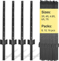 Fence Posts 3 Feet - 16 Pack Heavy Duty Metal No Dig U Posts