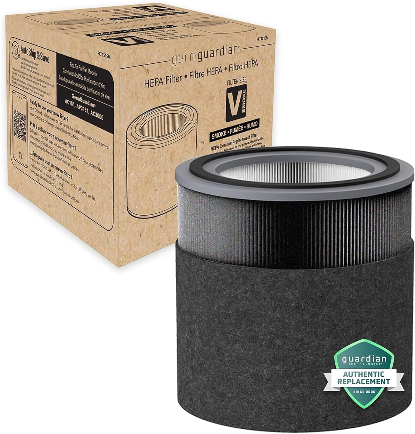 GermGuardian Smoke Clear HEPA Filter for Air Purifiers AC3000