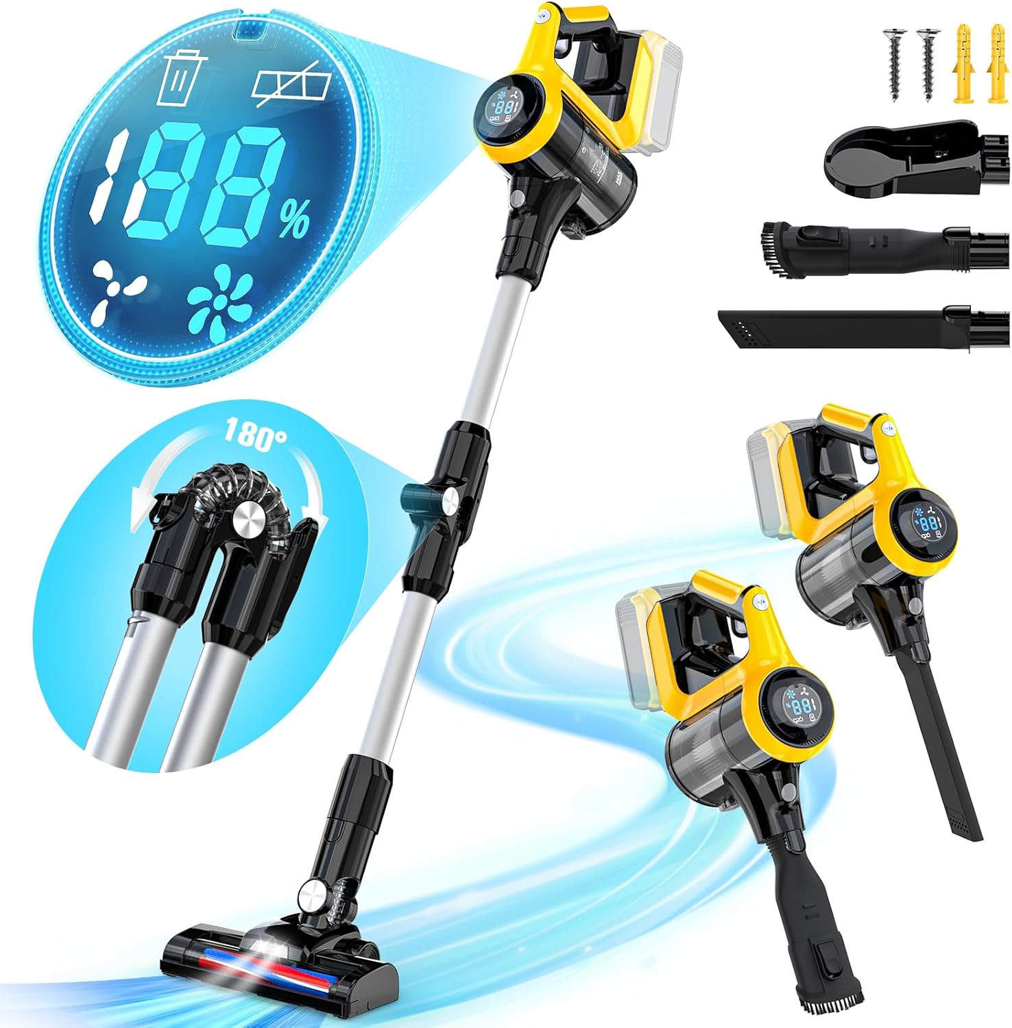 DeWALT 20V Cordless Vacuum Cleaner - Powerful 350W for Home & Car - LIVOWALNY