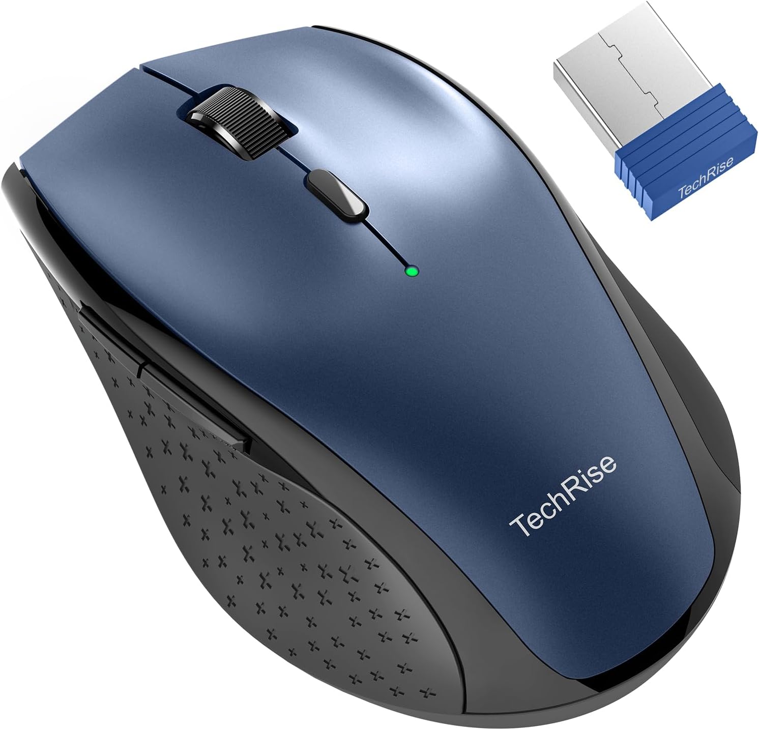 TechRise Wireless Silent Mouse, 30 Months Battery Life, Ergonomic (Blue)