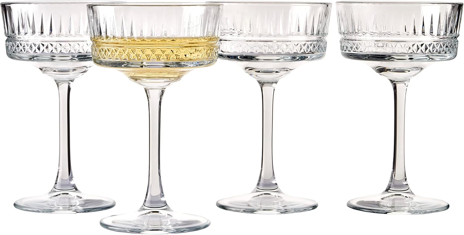 Vintage Coupe Glasses Set - Elegant Glassware for All Occasions