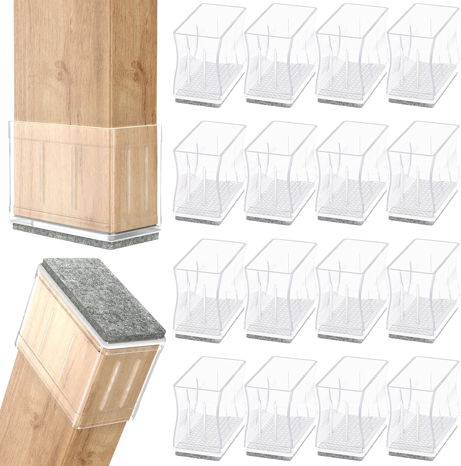 Protect Floors in Silence! CHWM Clear Leg Protectors