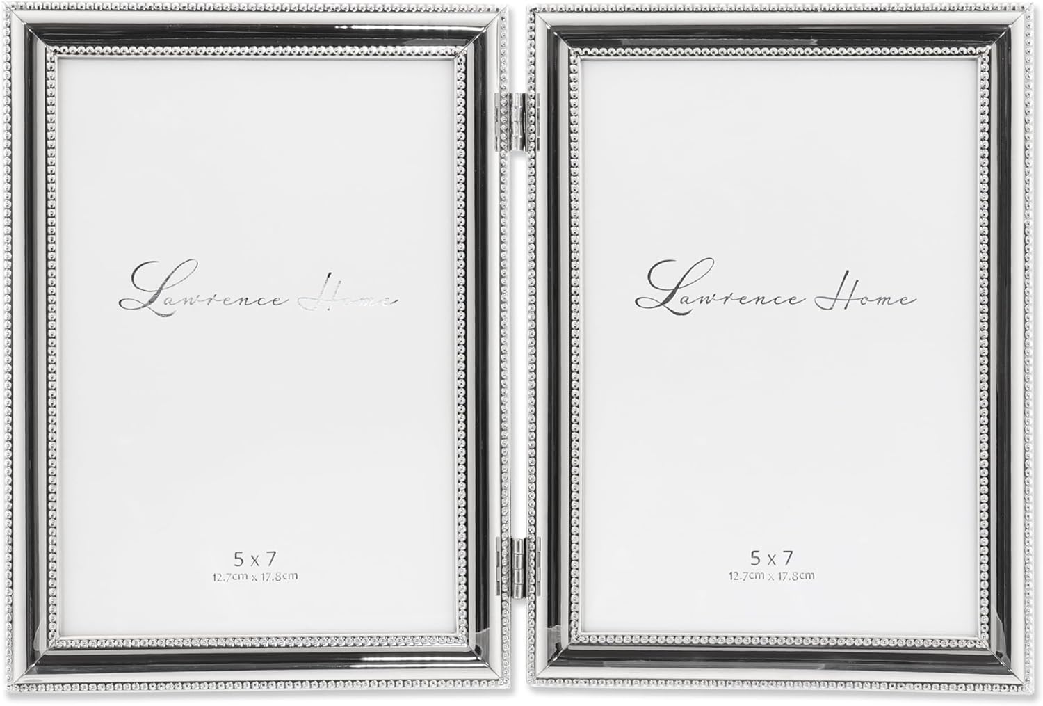 Lawrence Frames Hinged Double Metal Picture Frame for 5 by 7-Inch