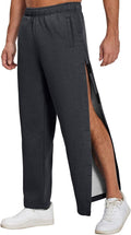 Deyeek Mens Fleece Tear Away Pants - Adaptive Post Surgery Comfort