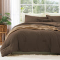 Full Size Comforter Set Chocolate Brown - Soft Lightweight Comfort