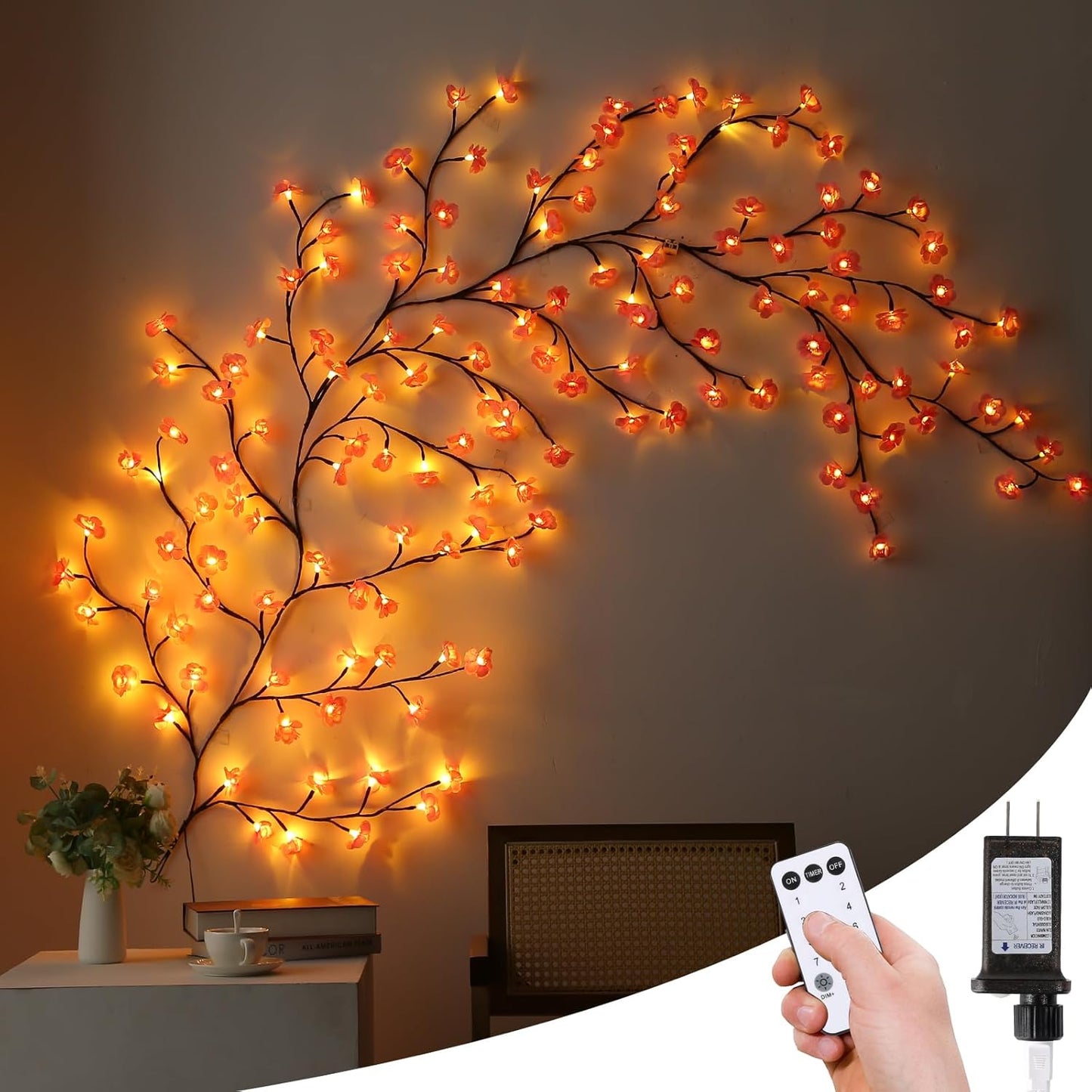 Cherry Blossom Lights with Remote for Enchanted Decor