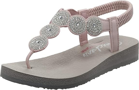 Skechers Women's Meditation-Stars & Sparkle Slingback Flip-Flop