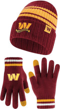 Ultra Game NFL Official Super Soft Team Stripe Beanie & Gloves