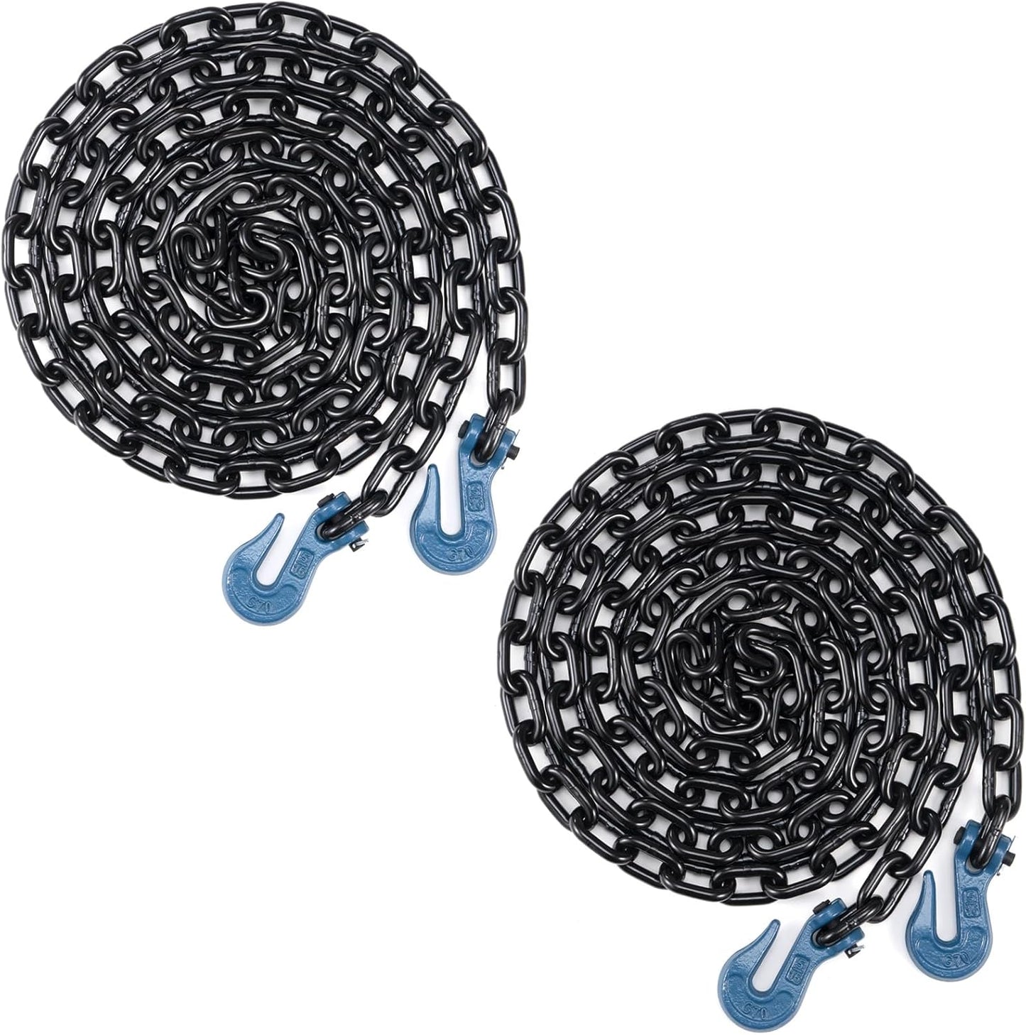 5/16 Inch Transport Tow Chain with Clevis Hooks for Heavy Loads
