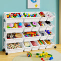Kids Toy Storage Organizer Rolling 4 Tier with 18 Bins - Tidy