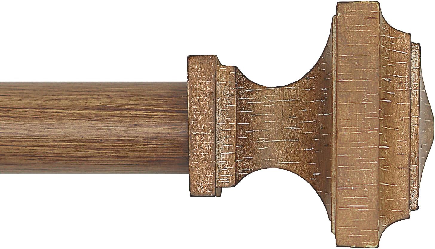Wood Curtain Rods for Windows 72 to 144 Inch - Heavy Duty Set