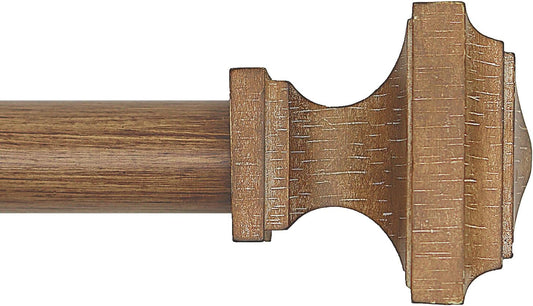 Wood Curtain Rods for Windows 72 to 144 Inch - Heavy Duty Set