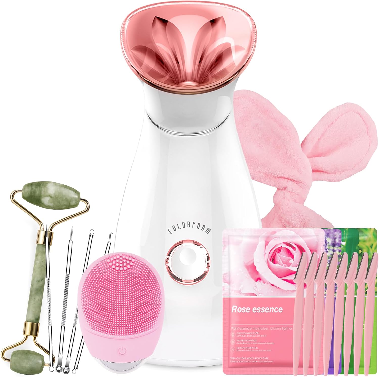Colorfarm Facial Steamer Spa Kit for Deep Cleansing and Hydration