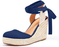 FISACE Womens Espadrille Wedge Sandals Closed Toe Ankle Strap Women's