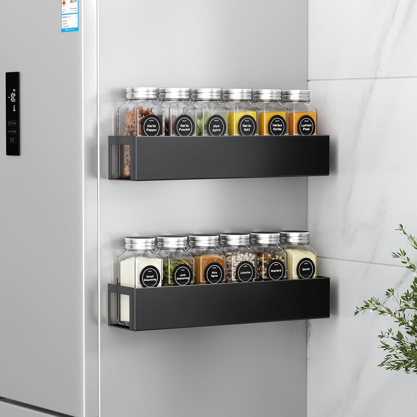 Space-Saving Magnetic Spice Rack Duo
