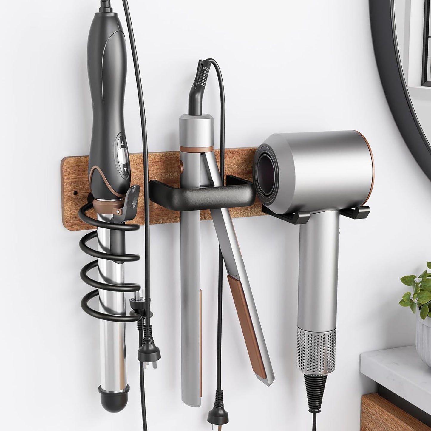Tindbea Hair Dryer Holder for Organized Bathroom Styling Space