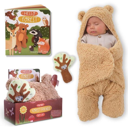 Cute Swaddle Set with Storybook & Toy