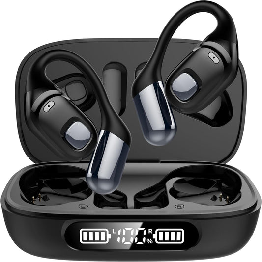 80H Playtime Open Ear Bluetooth Earbuds - Ultra-Light Weight, Fast Charging, Mic - for Work & Sports
