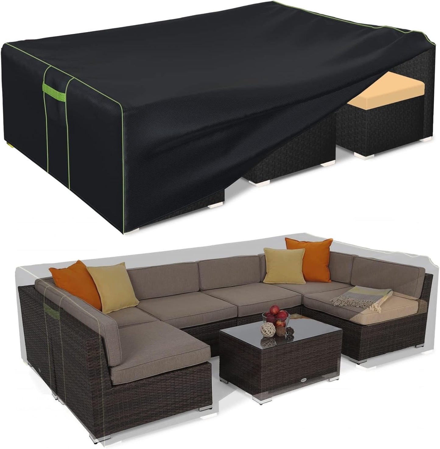 Patio Furniture Covers Waterproof Heavy Duty 600D for Sectional