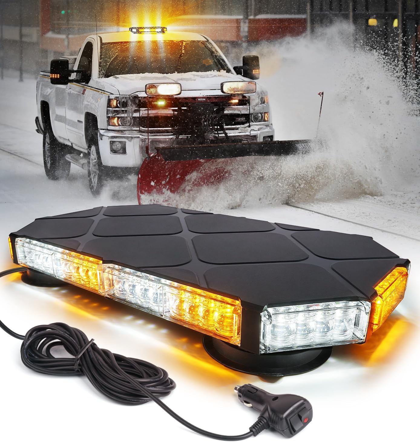 LUMENIX 56 LED Roof Top Strobe Beacon Lights for Safety