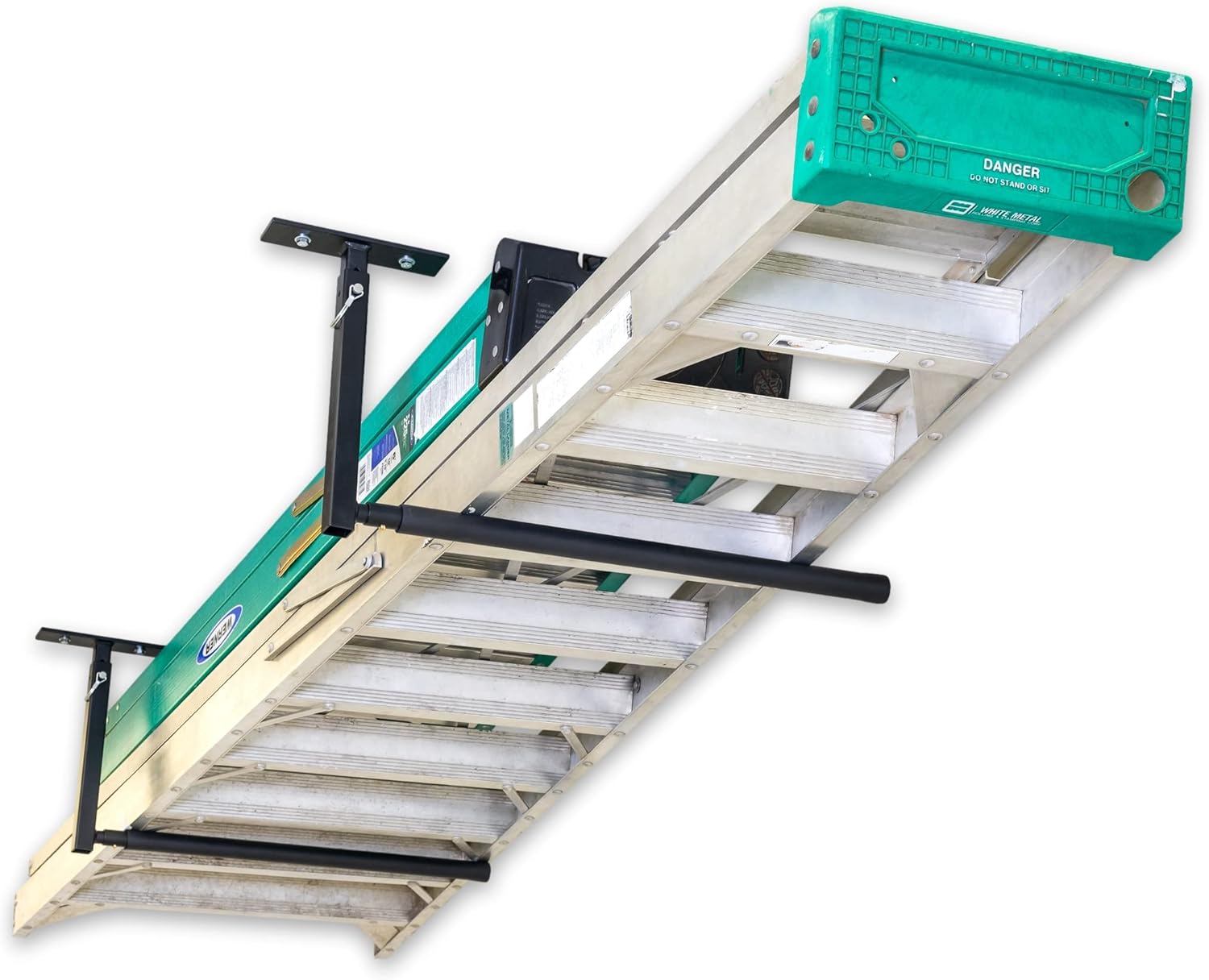 Space-Saving Garage Ceiling Rack for Ladders