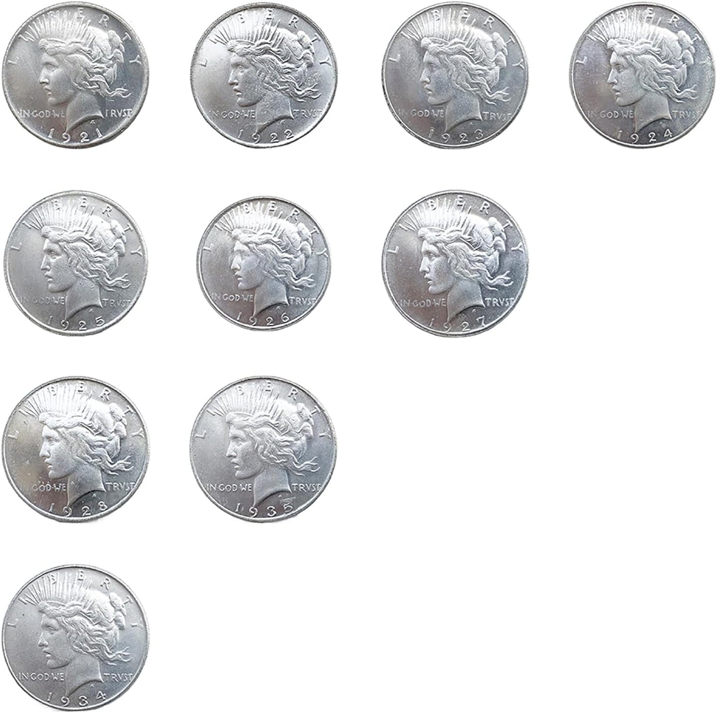 Complete Set of 1921-1935 Peace Silver Dollar Coins for Collectors