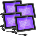 200W 4 Pack LED Black Light Flood Lights - Powerful Outdoor Blacklight