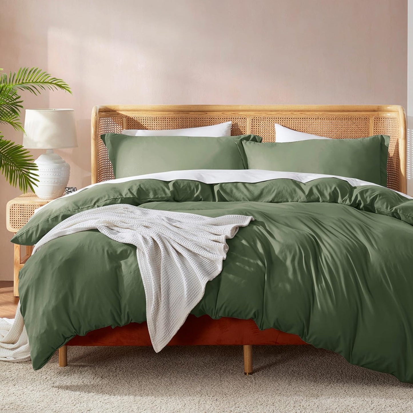 Nestl Olive Green King Size Duvet Cover Set for Ultimate Comfort