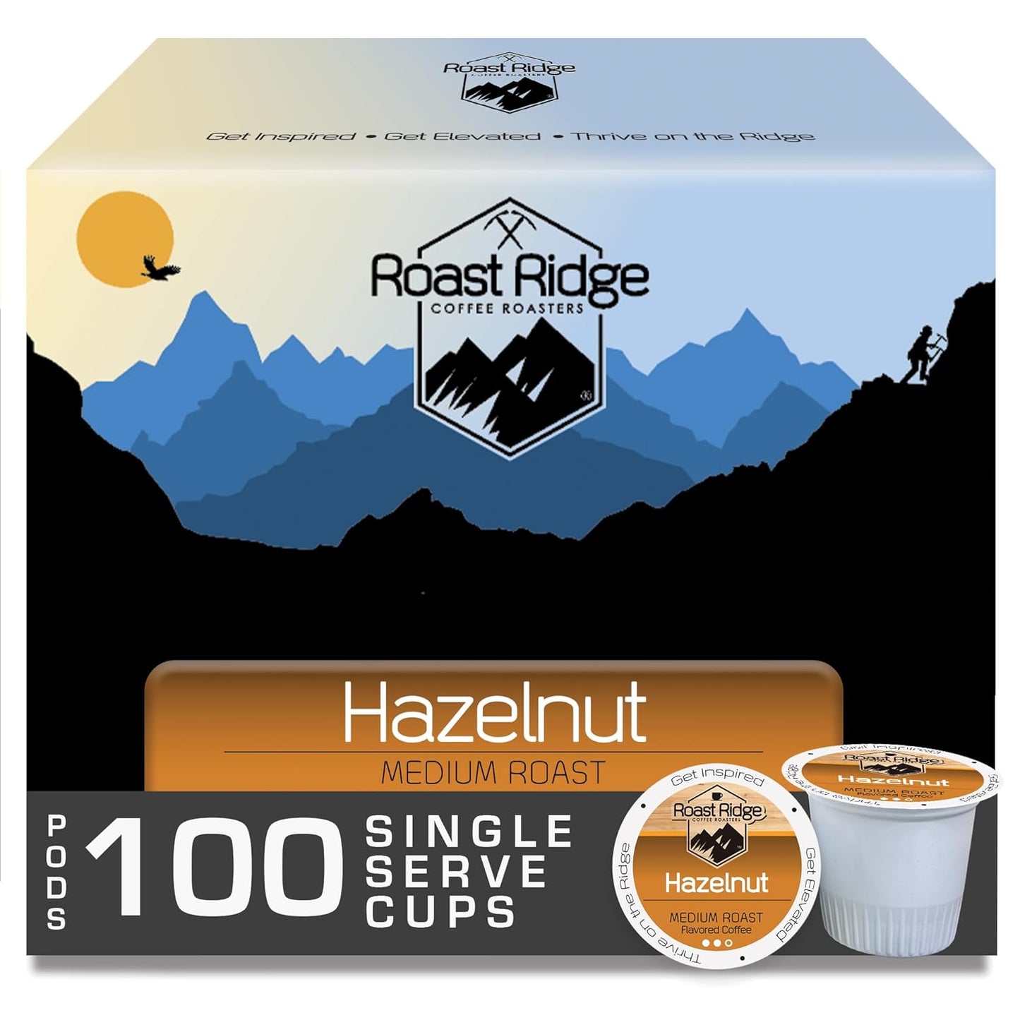 Roast Ridge Hazelnut Blend Coffee Pods for Keurig Brewers, 100 Count