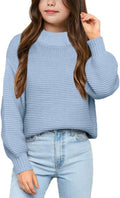 Imily Bela Girls Mock Neck Pullover Sweater for Casual Wear