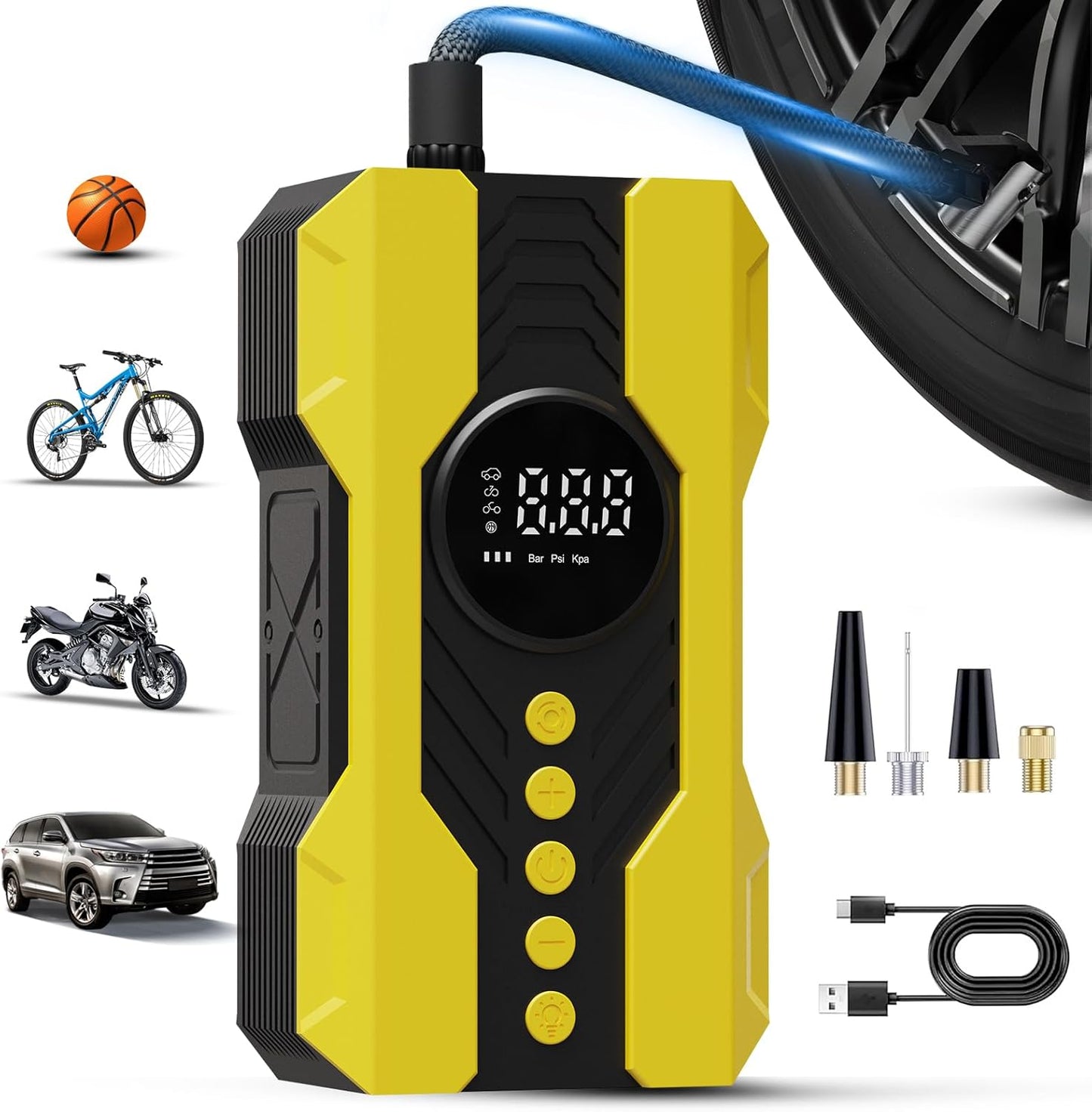 Kalyoosen Portable Air Compressor: 4X Faster Inflation