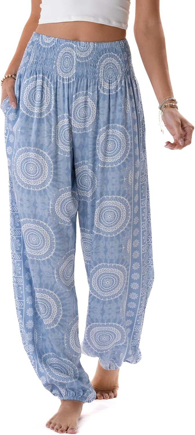 Lotus and Luna Women's Harem Pants for Beach and Lounge