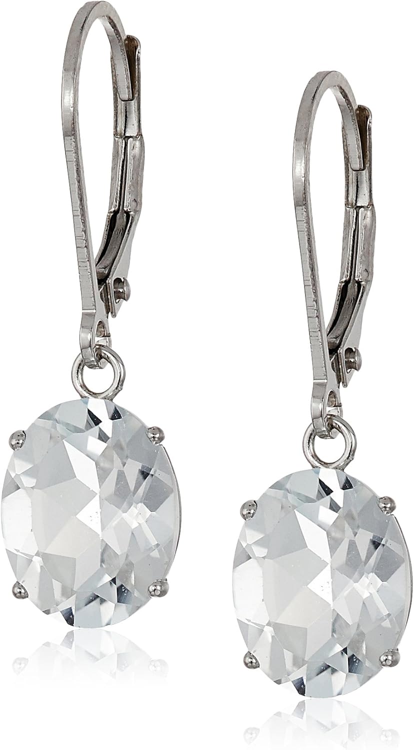 Elegant 925 Sterling Silver White Topaz Dangle Earrings for Women