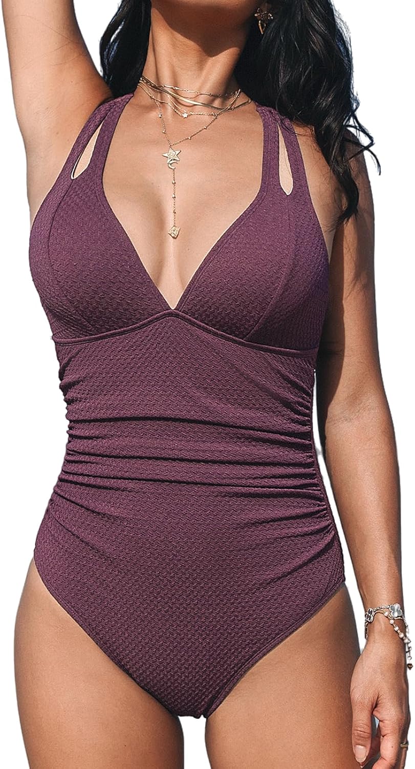 CUPSHE Women's One Piece Swimsuit with Tummy Control Design