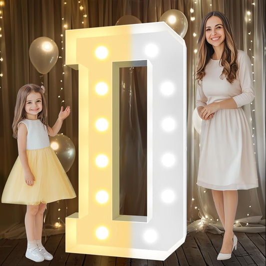 Pooqla 4 FT Light Up Marquee Letters for Party Decorations