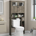 Over-The-Toilet Storage Cabinet with Double Doors - Space Saver Grey