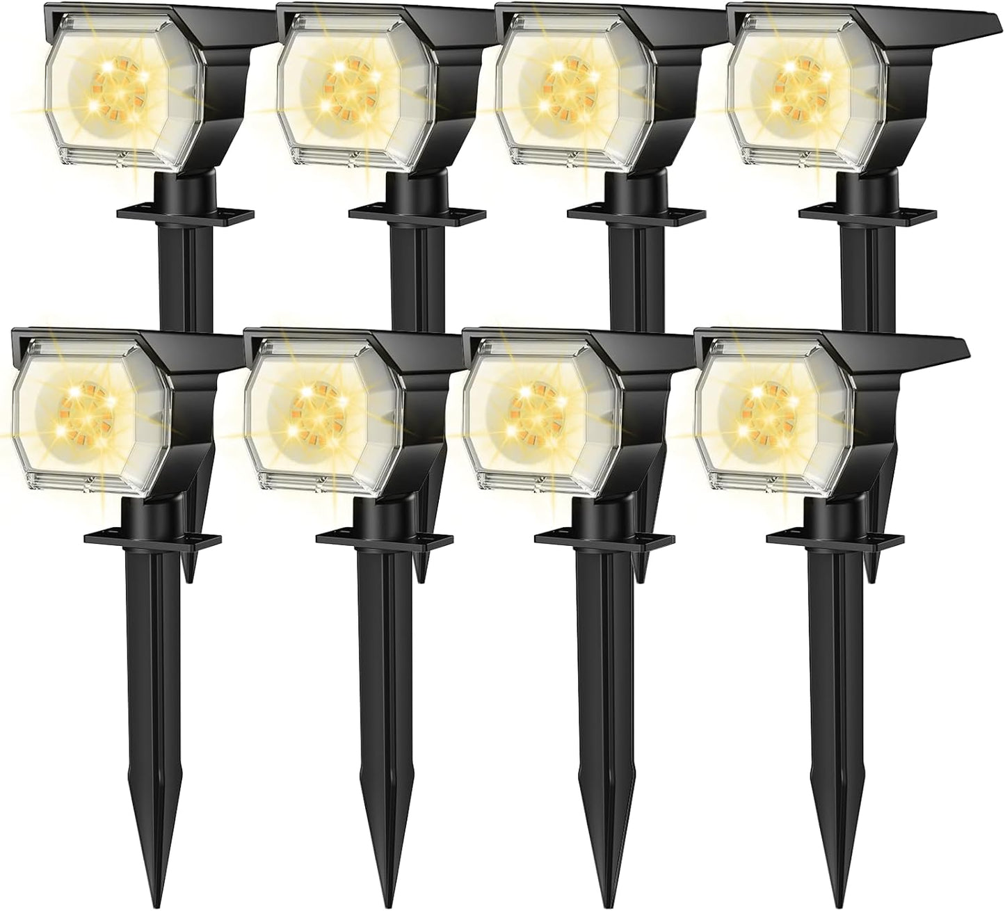 EIUIO Solar Outdoor Lights with 3 Modes for Garden Pathway