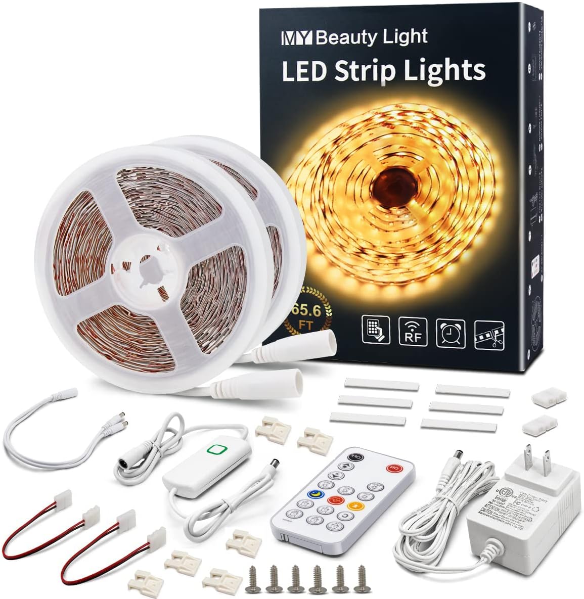 Dimmable LED Strip Lights for Home with RF Remote Control