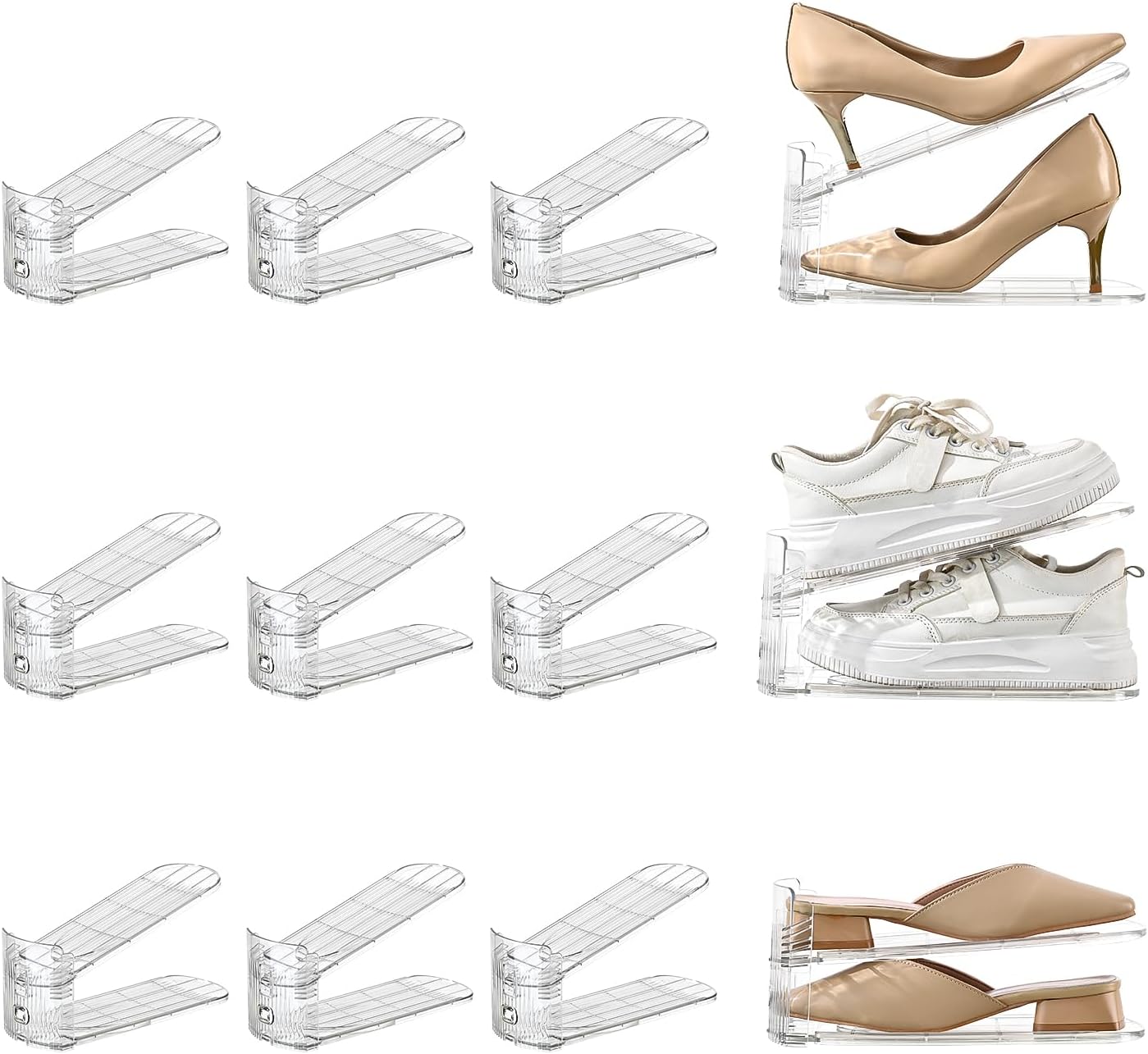 12 Pack Shoe Slots Organizer for Space Saving Storage Solutions