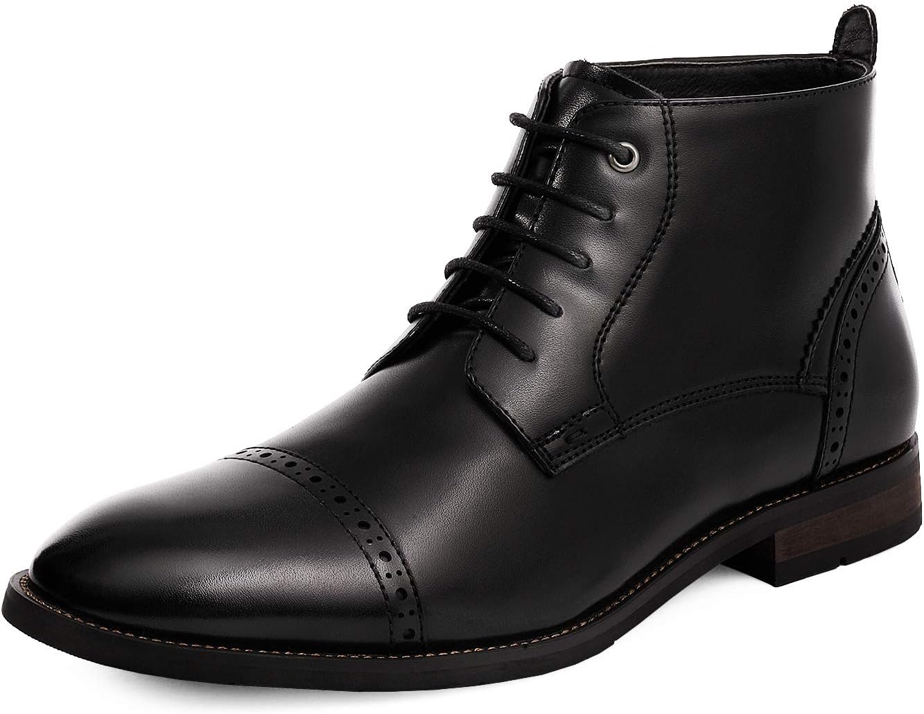 Bruno Marc Men's Dress Ankle Boots with Cap Toe Design
