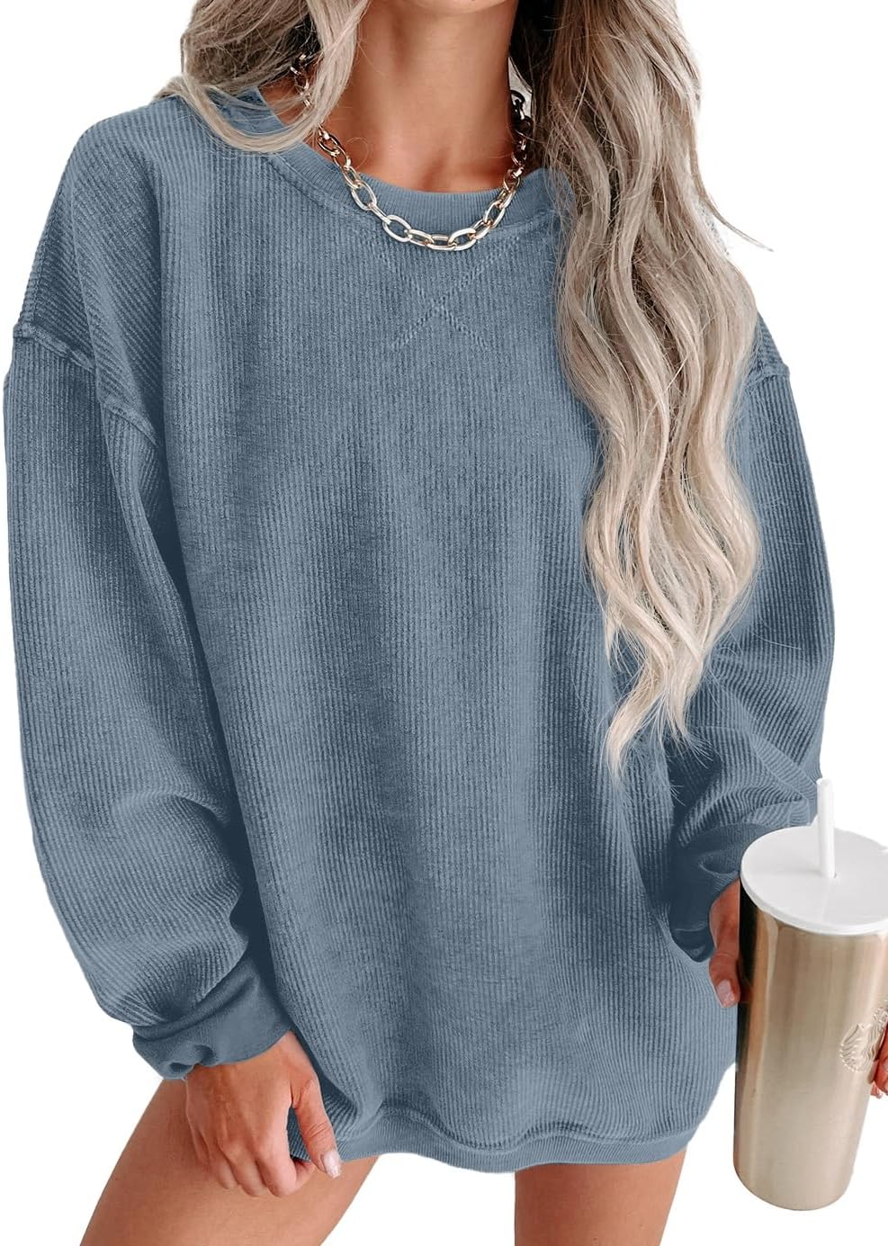 Oversized Corduroy Sweatshirt by ONLYSTORY