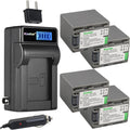 Kastar NP-FP90 NP-FP91 4-Pack Batteries and LCD AC Charger - Long Life