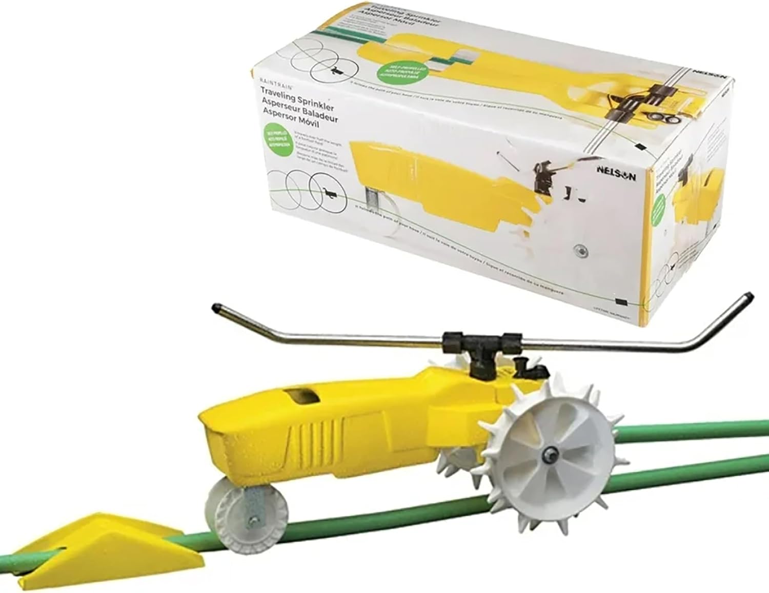 Nelson Rain Train Cast Iron Outdoor Lawn Sprinkler for Garden