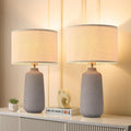 Earth Brown Ceramic Table Lamp Set of 2 for Living Room Decor