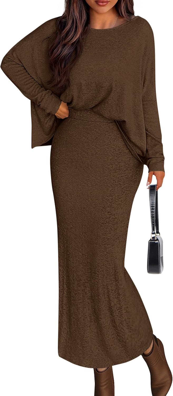 PRETTYGARDEN Women's Fall Two Piece Matching Skirt Sets